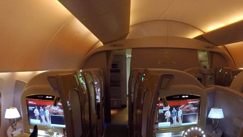 There's only eight seats/suites in Emirates First Class cabin.