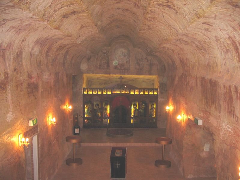 Inside Coober Pedy's Serbian Orthodox Church. (Image: Wikipedia)