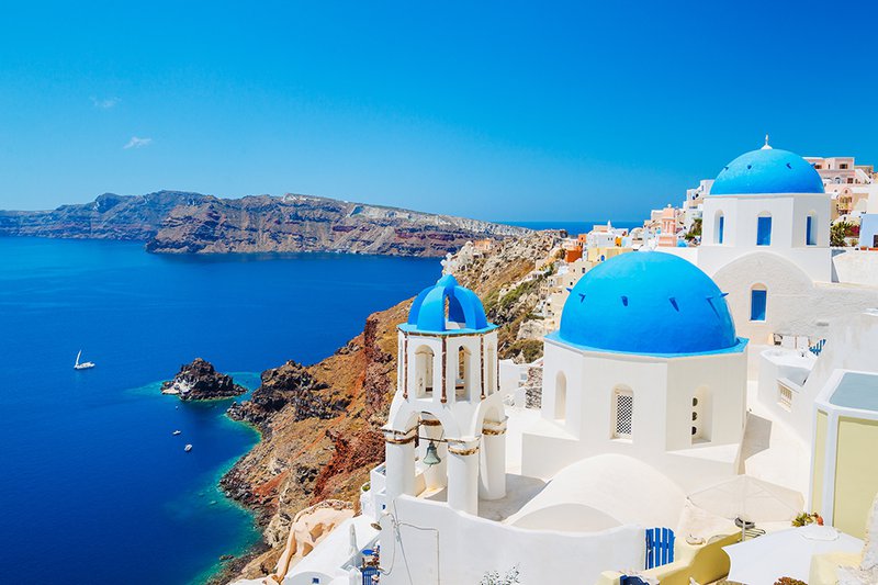 Incredible views over the Aegean in Santorini.